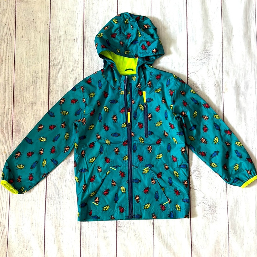 Cat & Jack Kids Raincoat - Teal with Multicolor Bugs